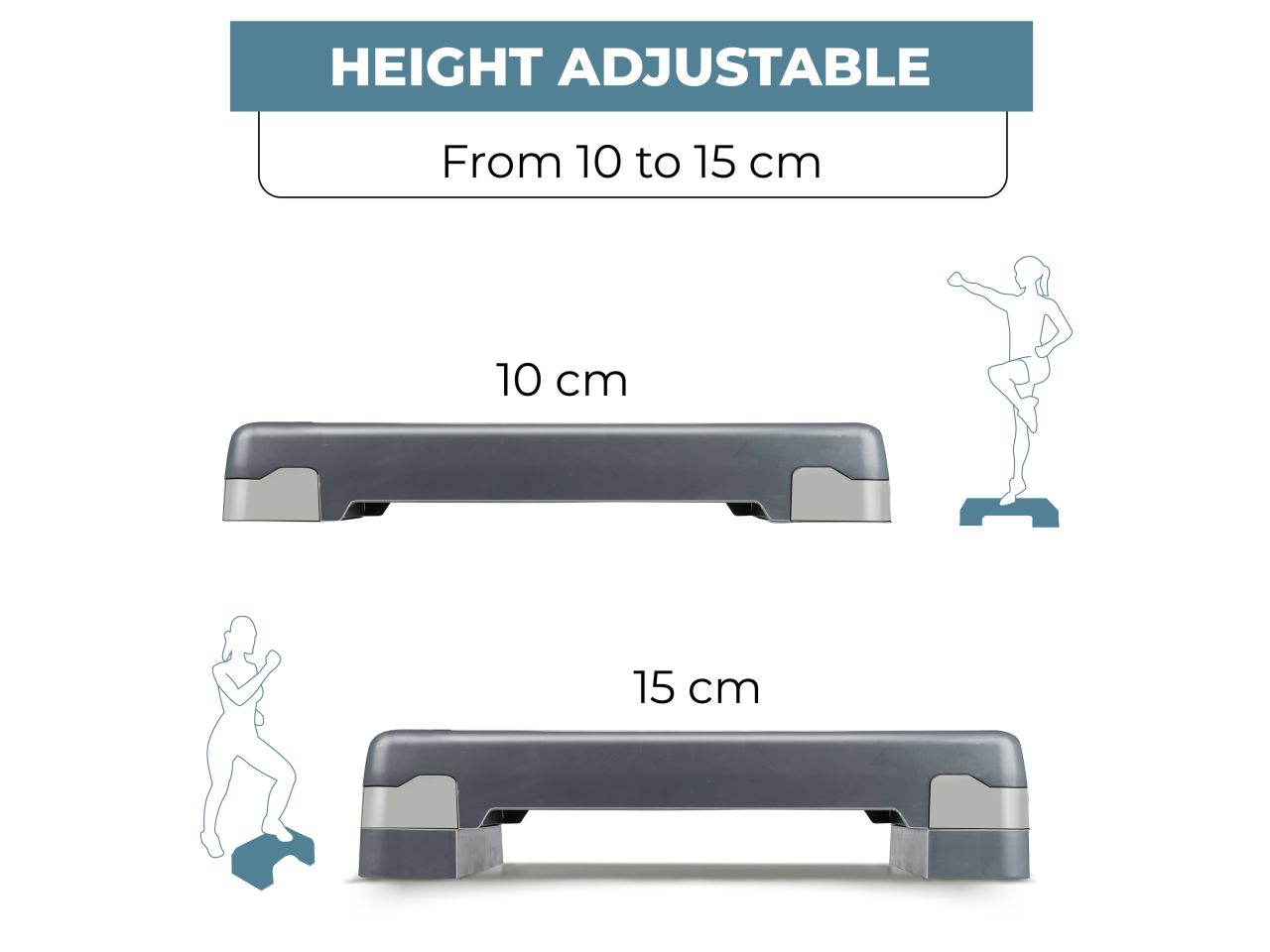 Pedana aerobica da 10 a 15cm in polipropilene max 150kg misura 70x29,7x11,5cm marca umbro