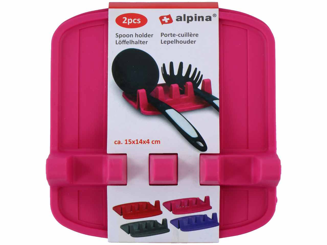 Alpina porta utensili da cucina 2 pezzi in gomma termoplastica 15x14x4cm