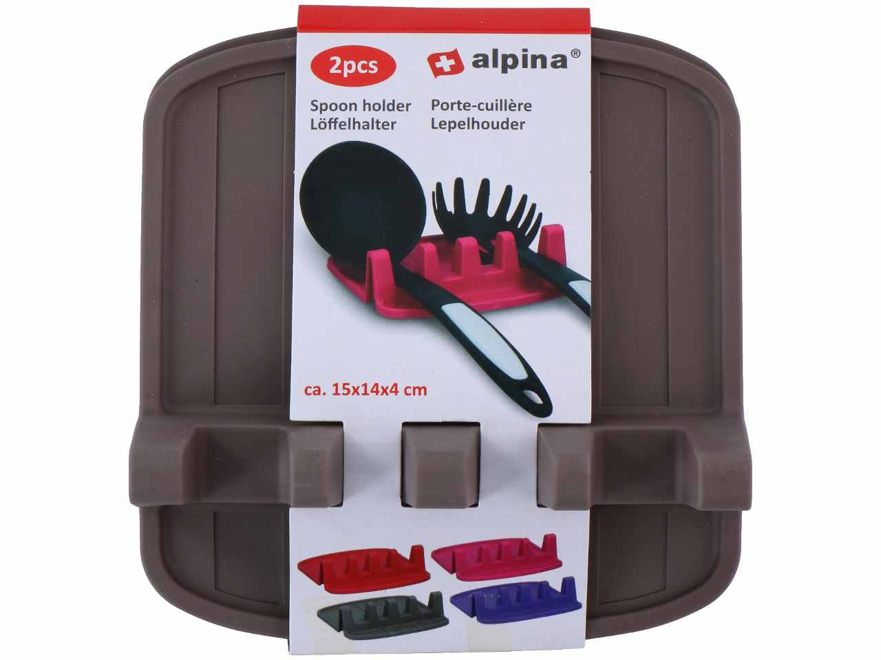Alpina porta utensili da cucina 2 pezzi in gomma termoplastica 15x14x4cm