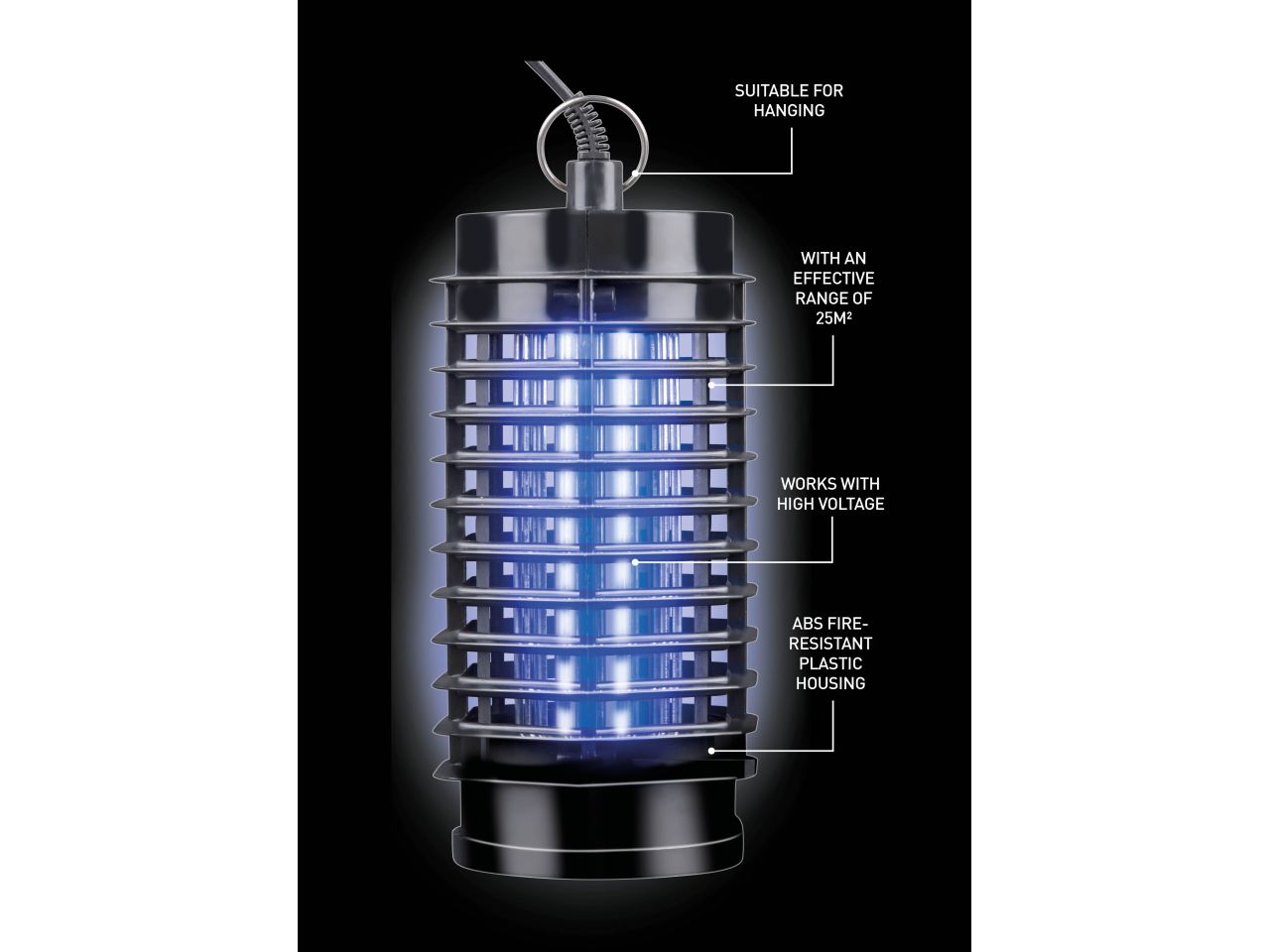 Lampada cattura insetti 1w 230v misura 21x10x10cm marca grundig