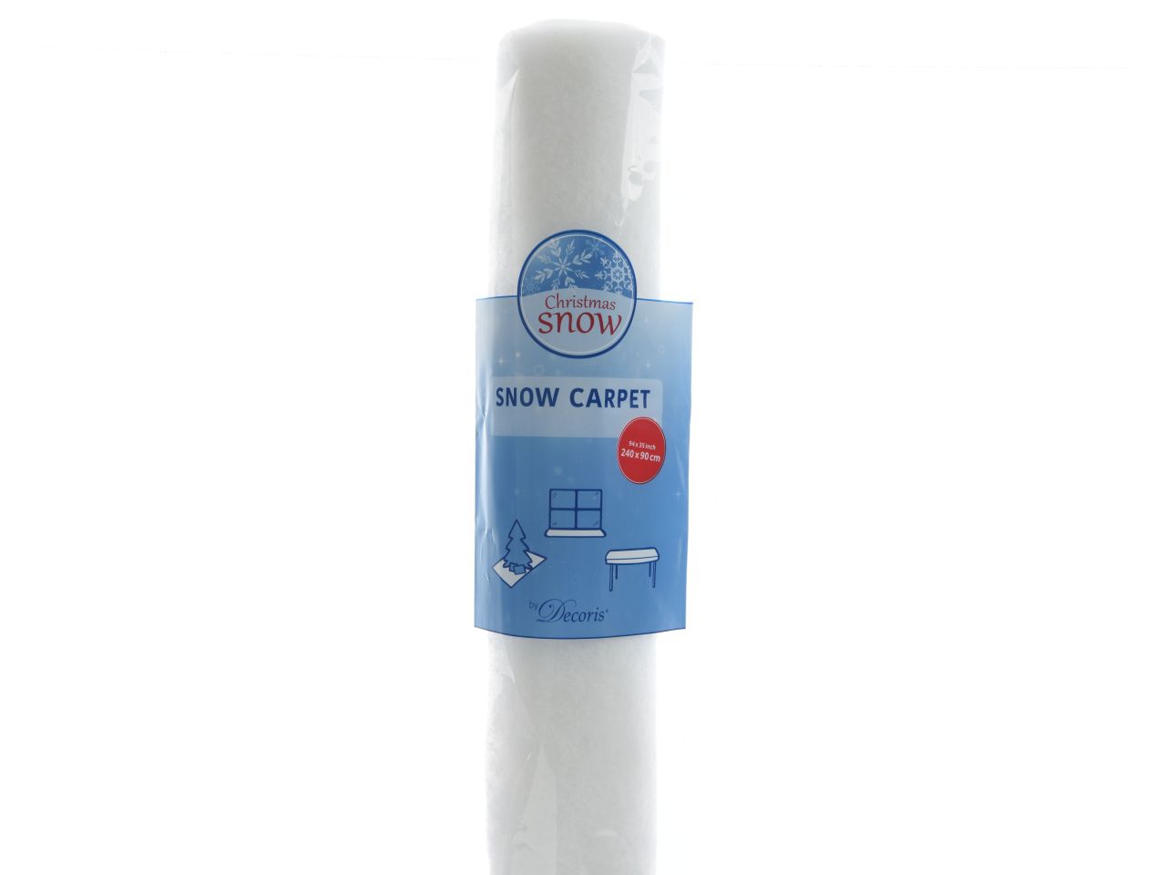 Tappeto di neve artificiale 240x90x0,2cm bianco