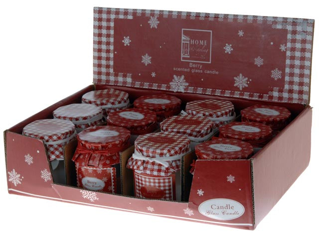 Vasetto con candela misura 6,5cm in 2 assortimenti