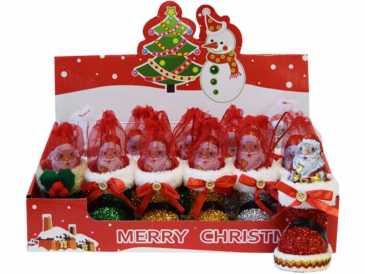 Stivale di natale con cioccolato in 4 assortimenti
