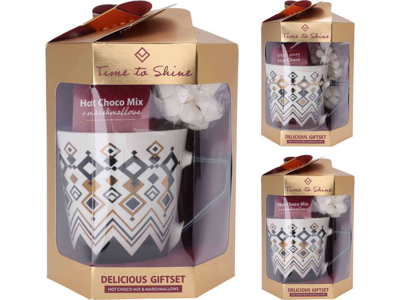 Tazza e bevanda in set regalo -la confezione comprende 3 oggetti in 2 assortimenti