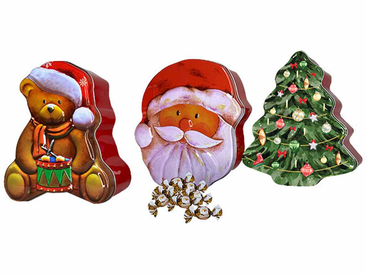 Scatola natale in alluminio misura 16x6x18cm in 3 assortimenti