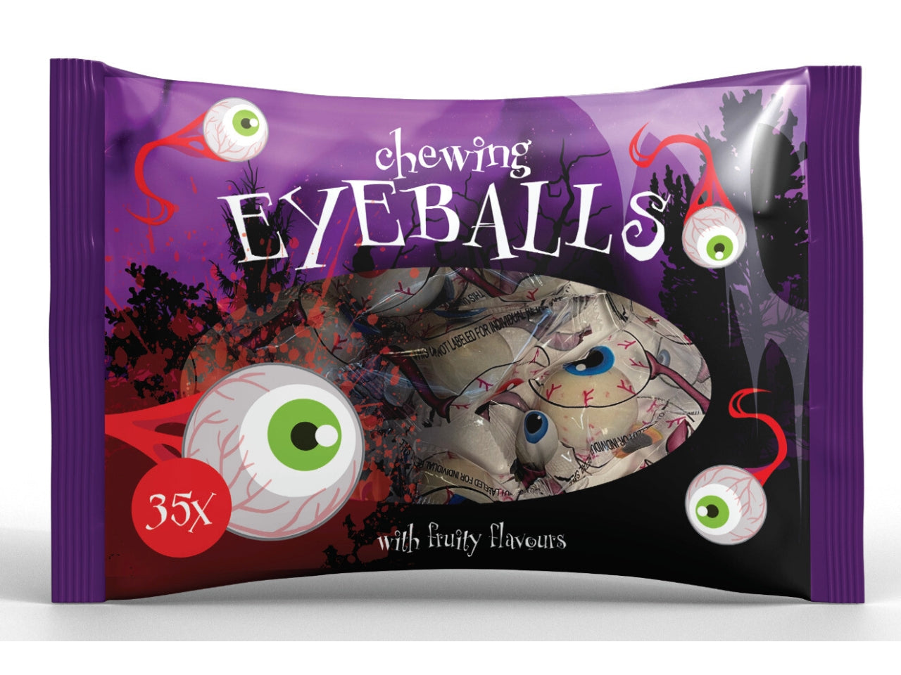 Gomme da masticare a forma di occhio per halloween la confezione contiene 35 gomme
