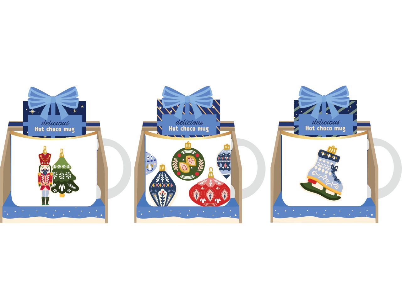 Mug natalizio royal con cioccolato in 3 assortimenti