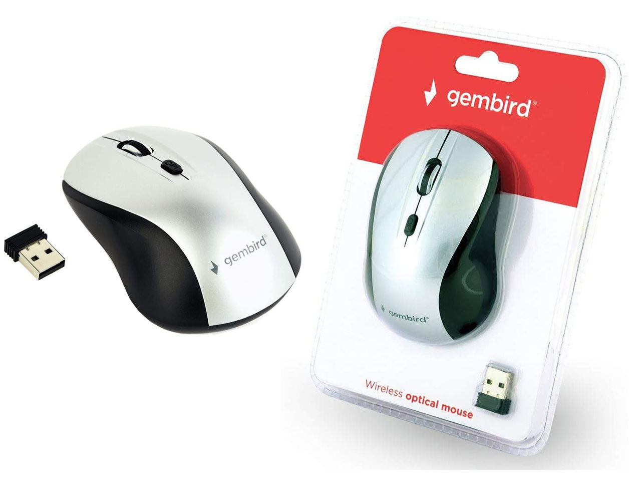 Mouse ottico wireless hd 800-1600 dpi nero