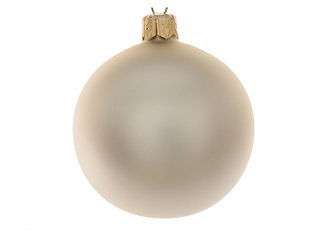 Palla di natale in vetro finitura opaca colore perla misura d.15cm