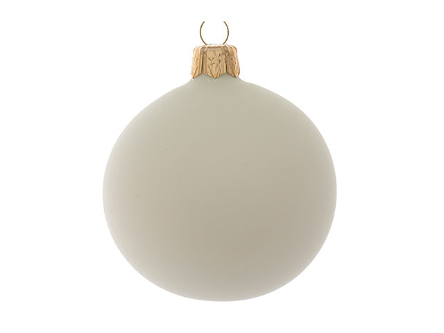 Palla di natale in vetro finitura opaca colore bianco lana misura d.15cm