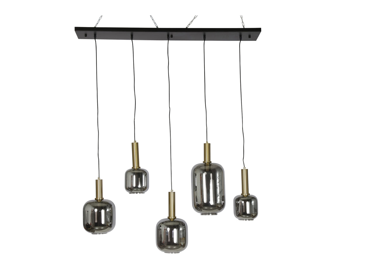 Lampadario soggiorno a sospensione moderna nero e bronzo 17x120x150 cm - Countryfield