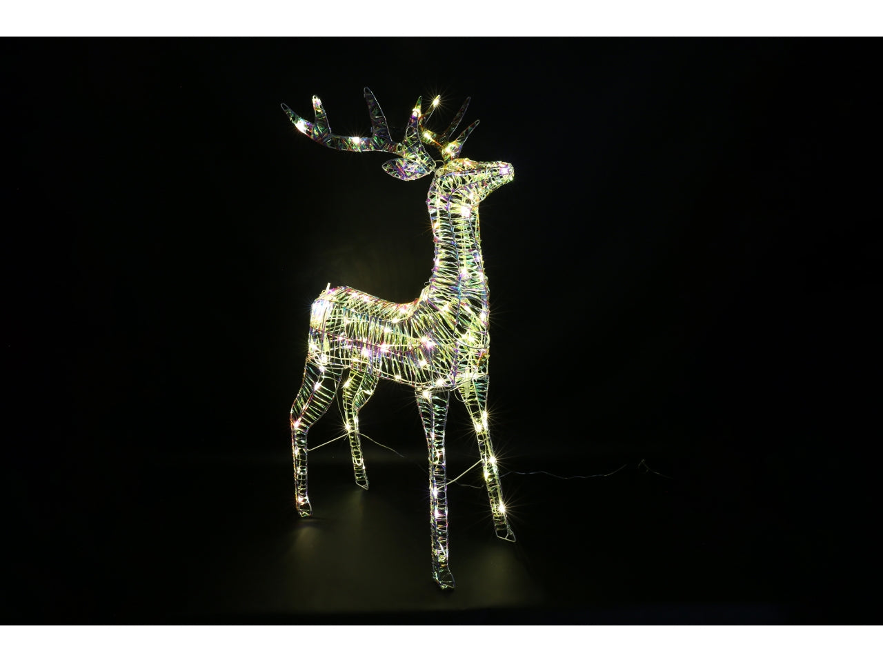 Cervo natalizio 19x50x80cm con led bling trasparente