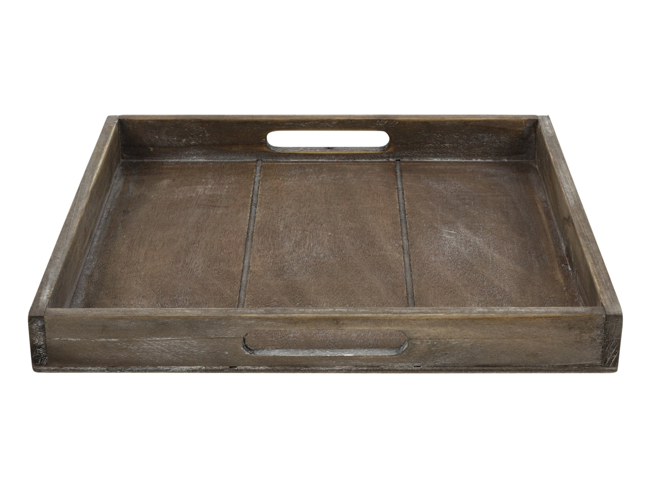 Vassoio quadrato in legno marrone sbiancato 30x30x3,5 cm - Countryfield
