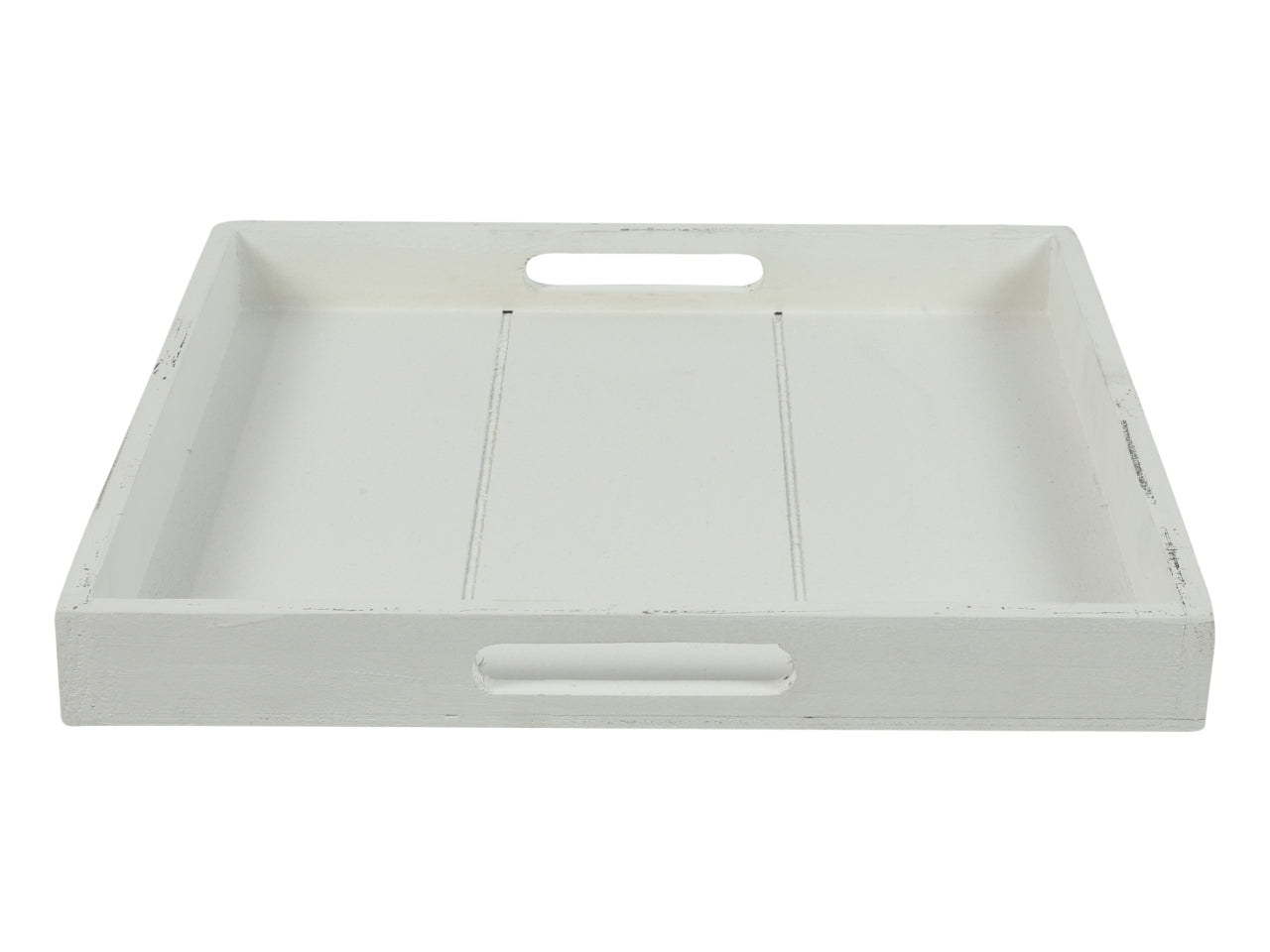 Vassoio quadrato in legno bianco 30x30x3,5 cm - Countryfield