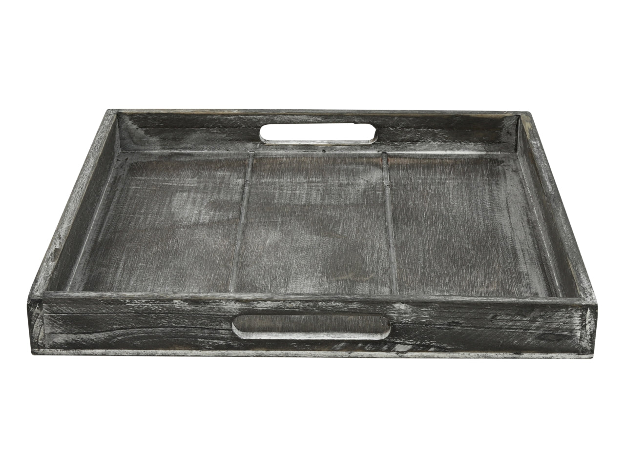 Vassoio quadrato in legno grigio sbiancato 30x30x3,5 cm - Countryfield
