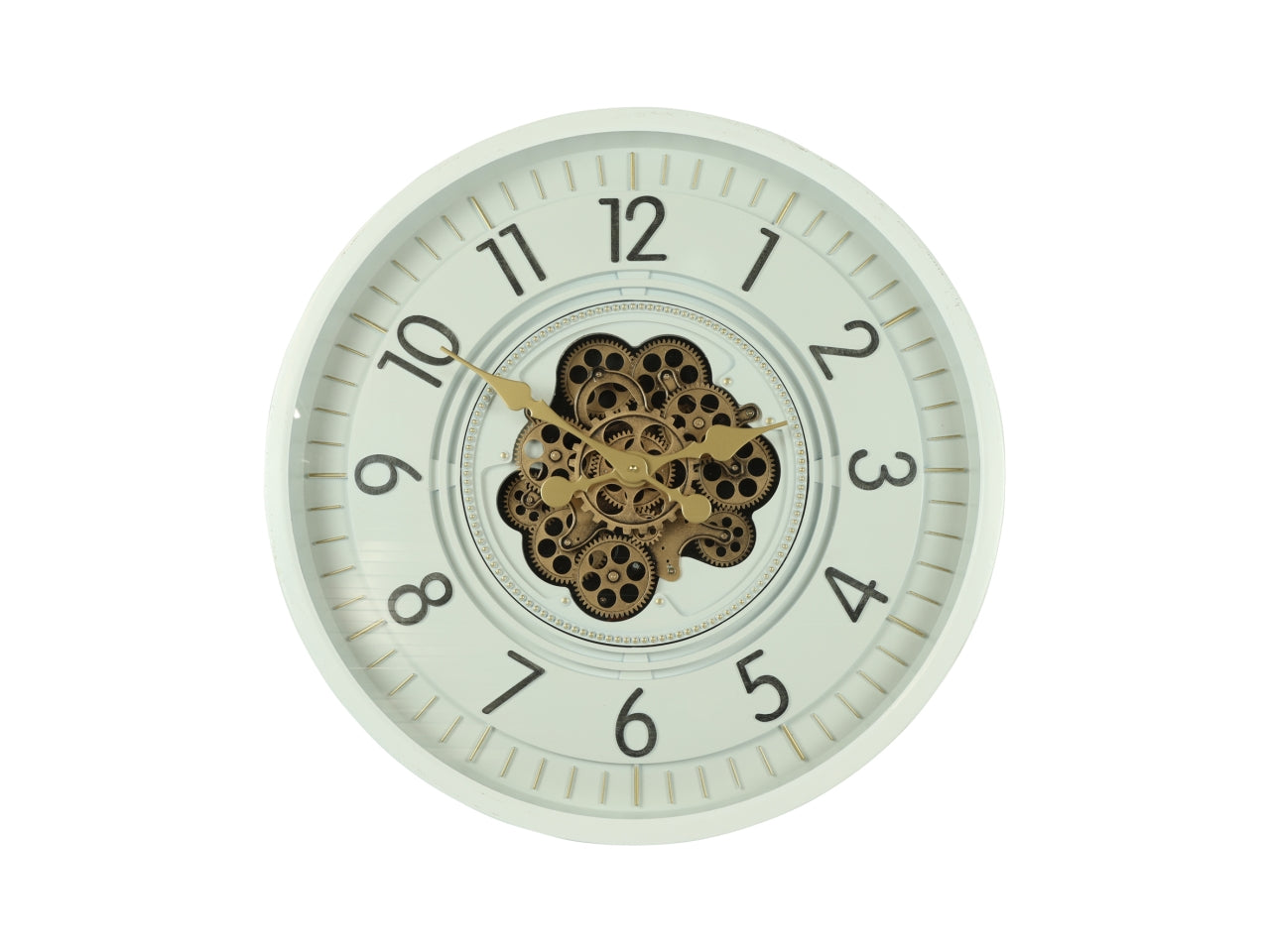Orologio da parete industrial in metallo bianco latte Ø66 cm - Countryfield