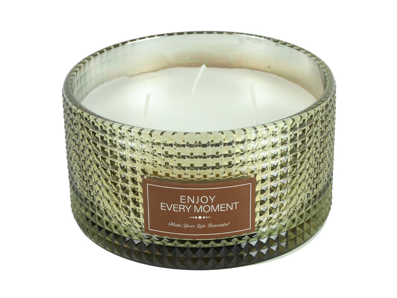 Candela in bicchiere di vetro 15x15x8cm norell oro