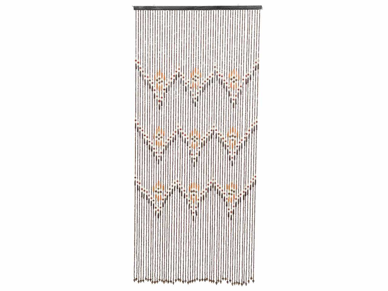 Tenda con perline di bamboo e barra in legno di pino 2 colori assortiti 90xh.200cm