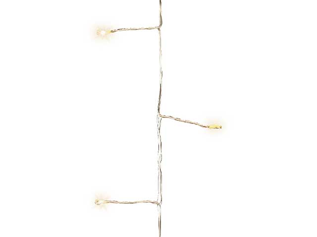 Catena luci filo argentato 240 microled bianco caldo uso esterno 496874