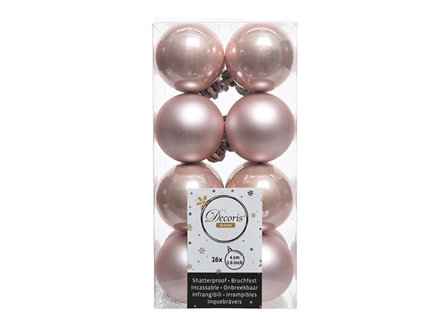 Palline di natale infrangibili  colore rosa tenue misura d.4cm