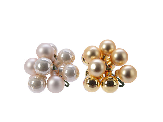 Pendente palle a grappolo di vetro d.2cm lucide, opache misto smalto beige