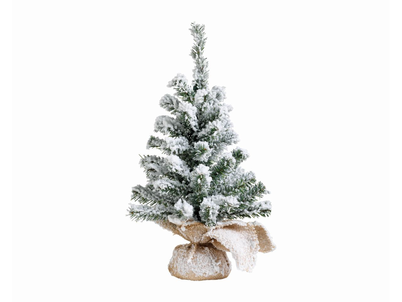 Albero di natale innevato mini imperiale per uso interno colore verde bianco misura alt.45cmd.28cm
