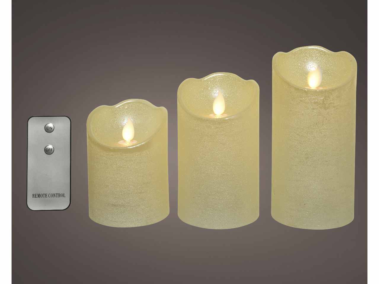 Candela led 15xd.7,5cm con funzionamento a batteria e uso interno crema/ bianco caldo