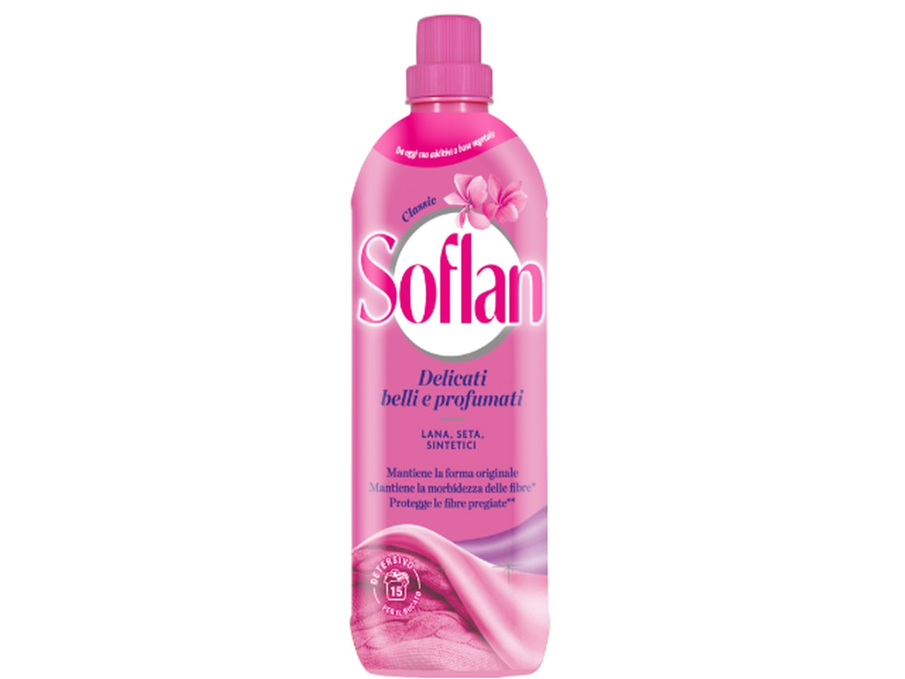 Detersivo per lavatrice Soflan classico 900 ml, 15 lavaggi, ideale per capi delicati