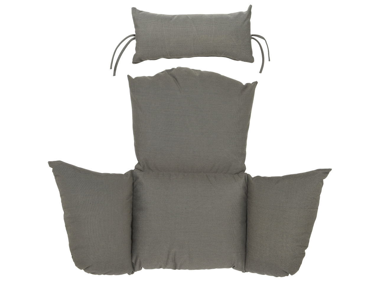 Cuscino con poggiatesta e seduta per sedia a uovo, idrorepellente in poliestere, grigio - 100x123x15cm - Kaemingk