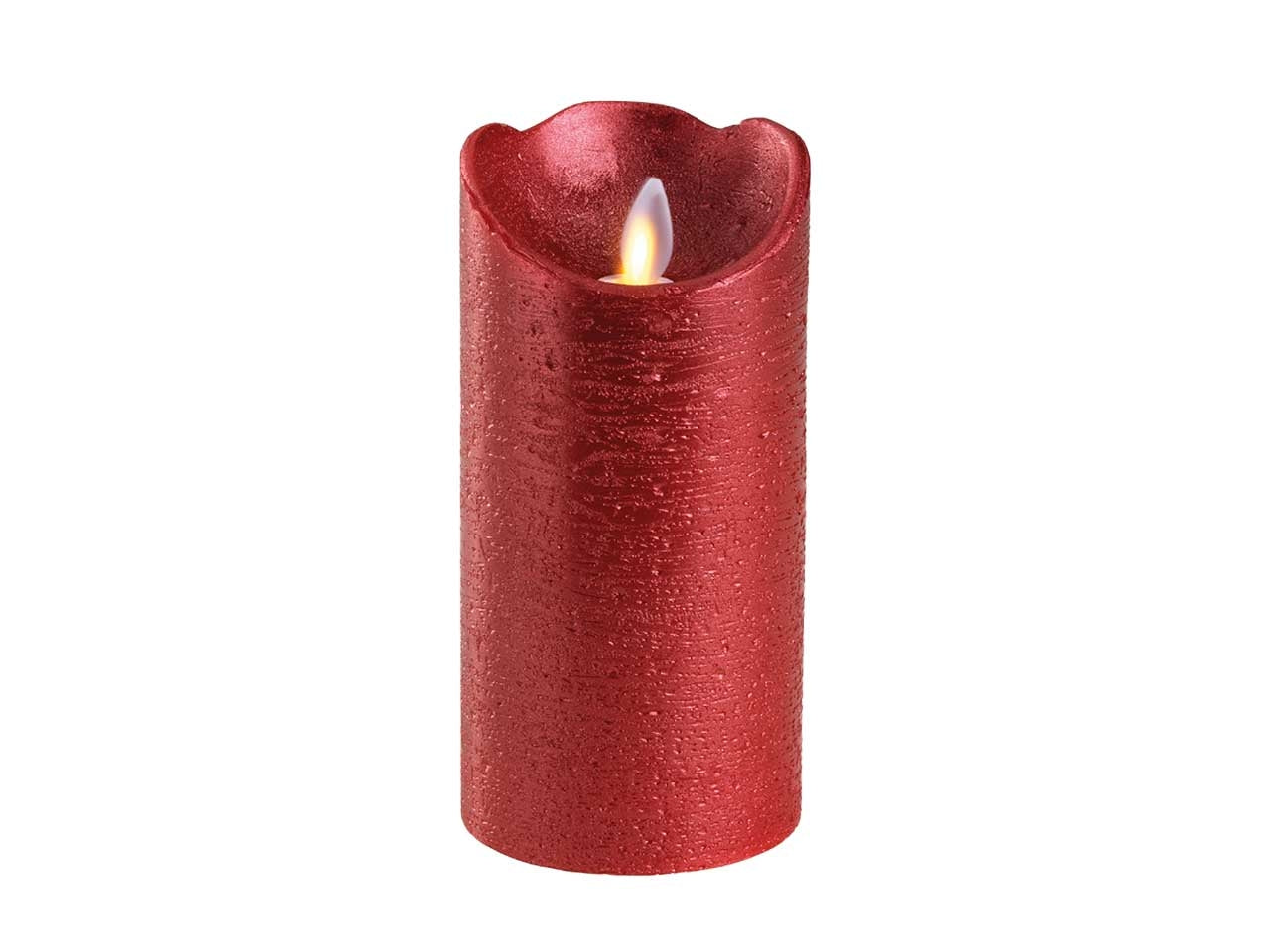 Candela ondeggiante a led d.7,5x15cm rossa