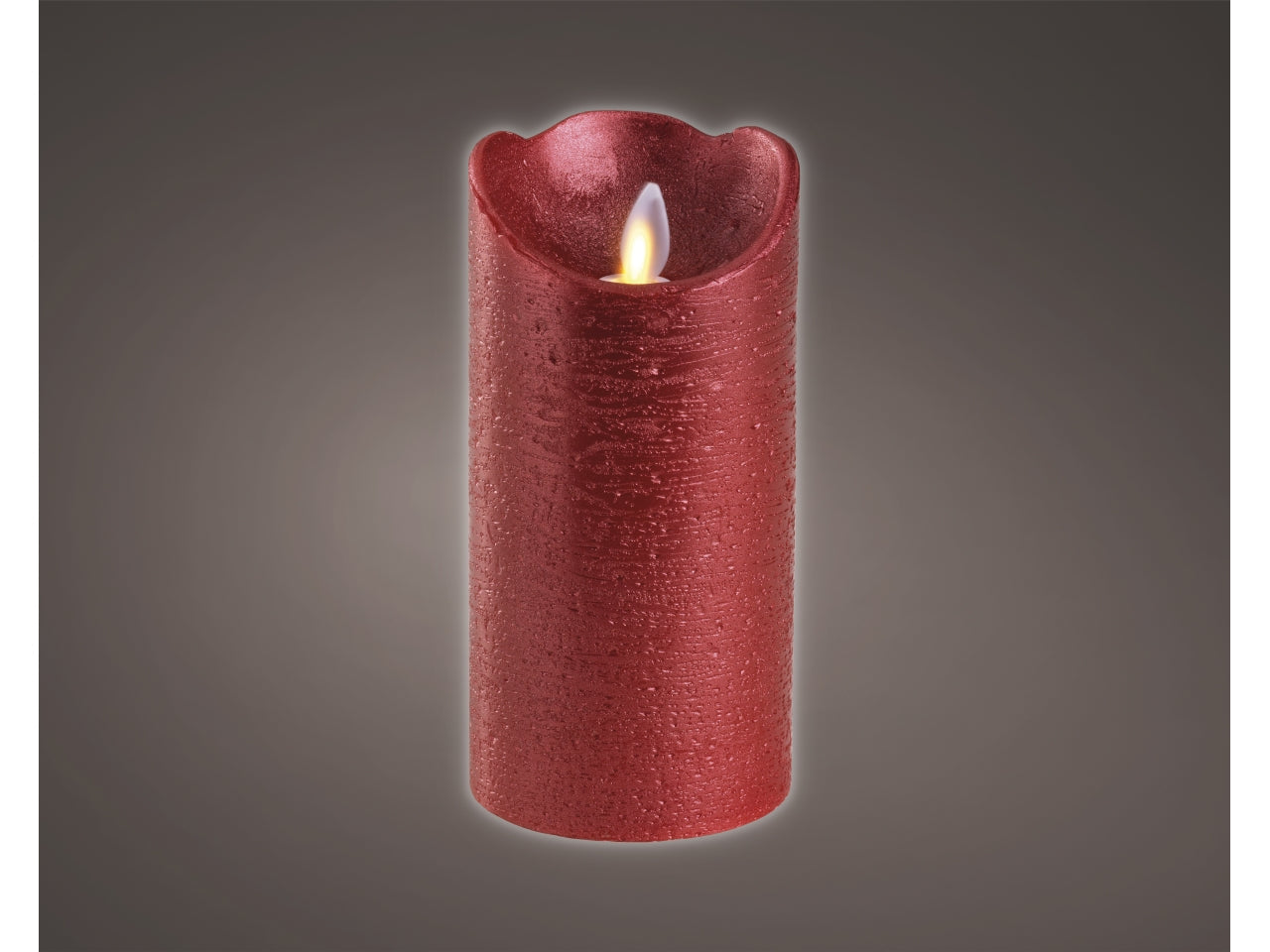 Candela ondeggiante a led d.7,5x15cm rossa