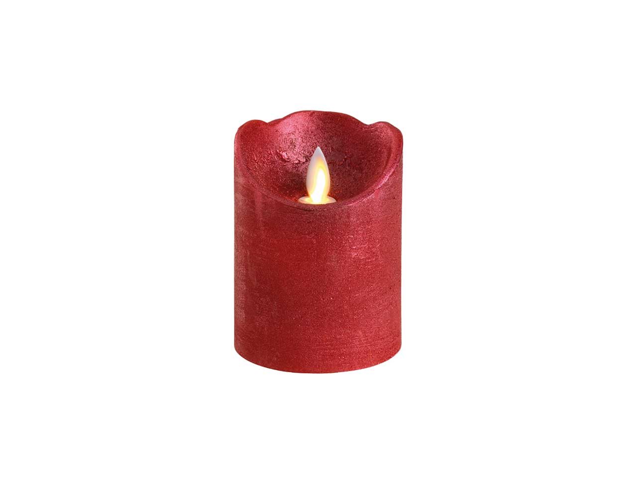 Candela ondeggiante a led d.7,5x10cm rossa