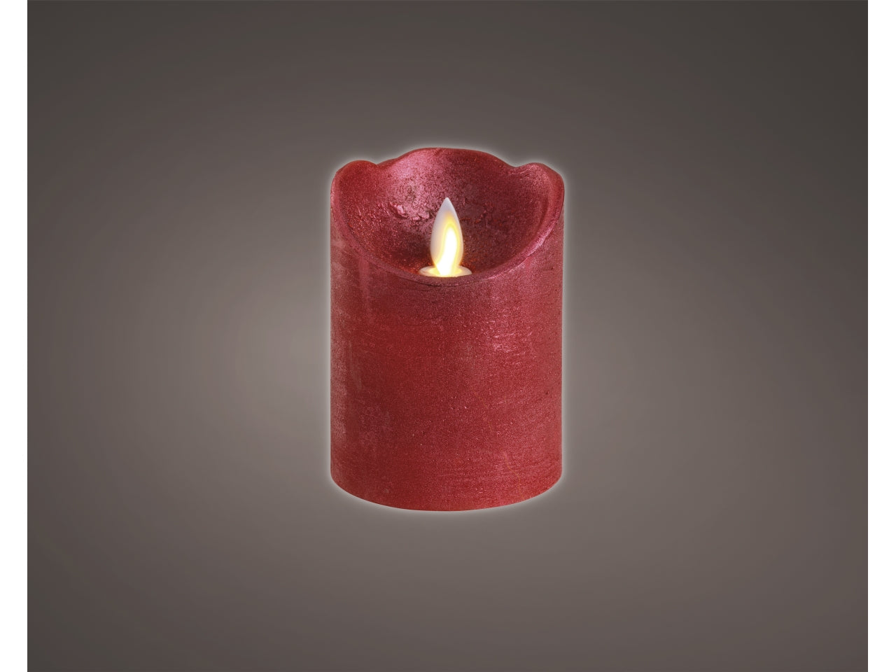 Candela ondeggiante a led d.7,5x10cm rossa