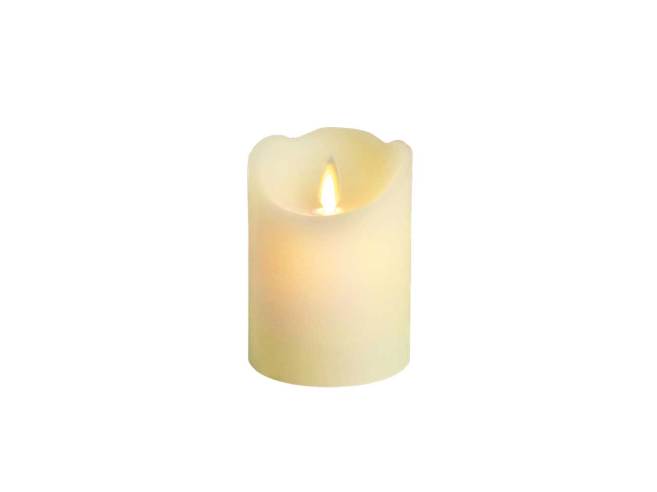 Candela led ondulata in cera ad uso interno colore panna bianco caldo misura alt.10cmd.7.5cm  3mm  1