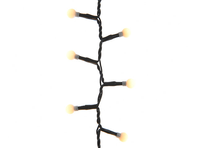 Luci natalizie led a ciliegina con 8 funzioni effetto scintillio ad uso esterno colore nero bianco caldo misura lun.1100cm misura del led 3mm numero di led 500