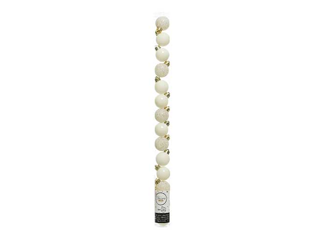 Sfera 3cm 14 pezzi bianco lana 020463