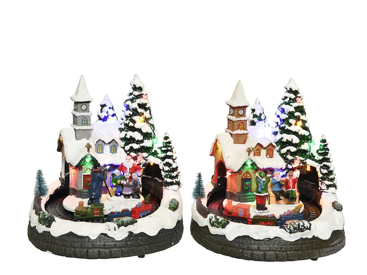 Scenario natalizio con led 18x19x20cm a batteria in 2 assortimenti
