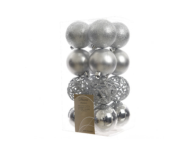 Sfera 6cm 16 pezzi argento 20851