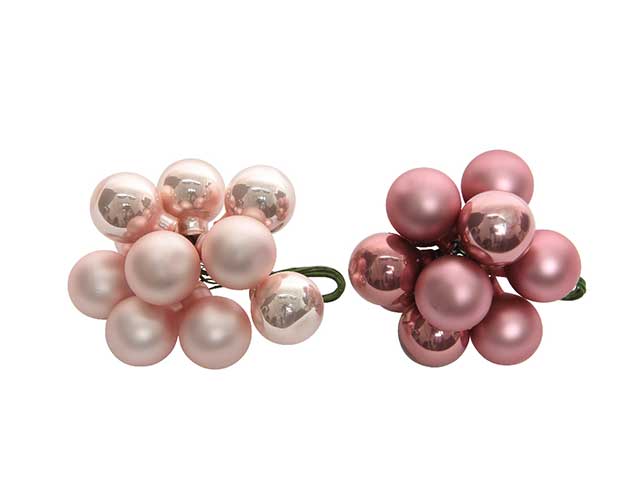 Sfera rosa vetro mazzetto 10 pezzi 2cmass.715113