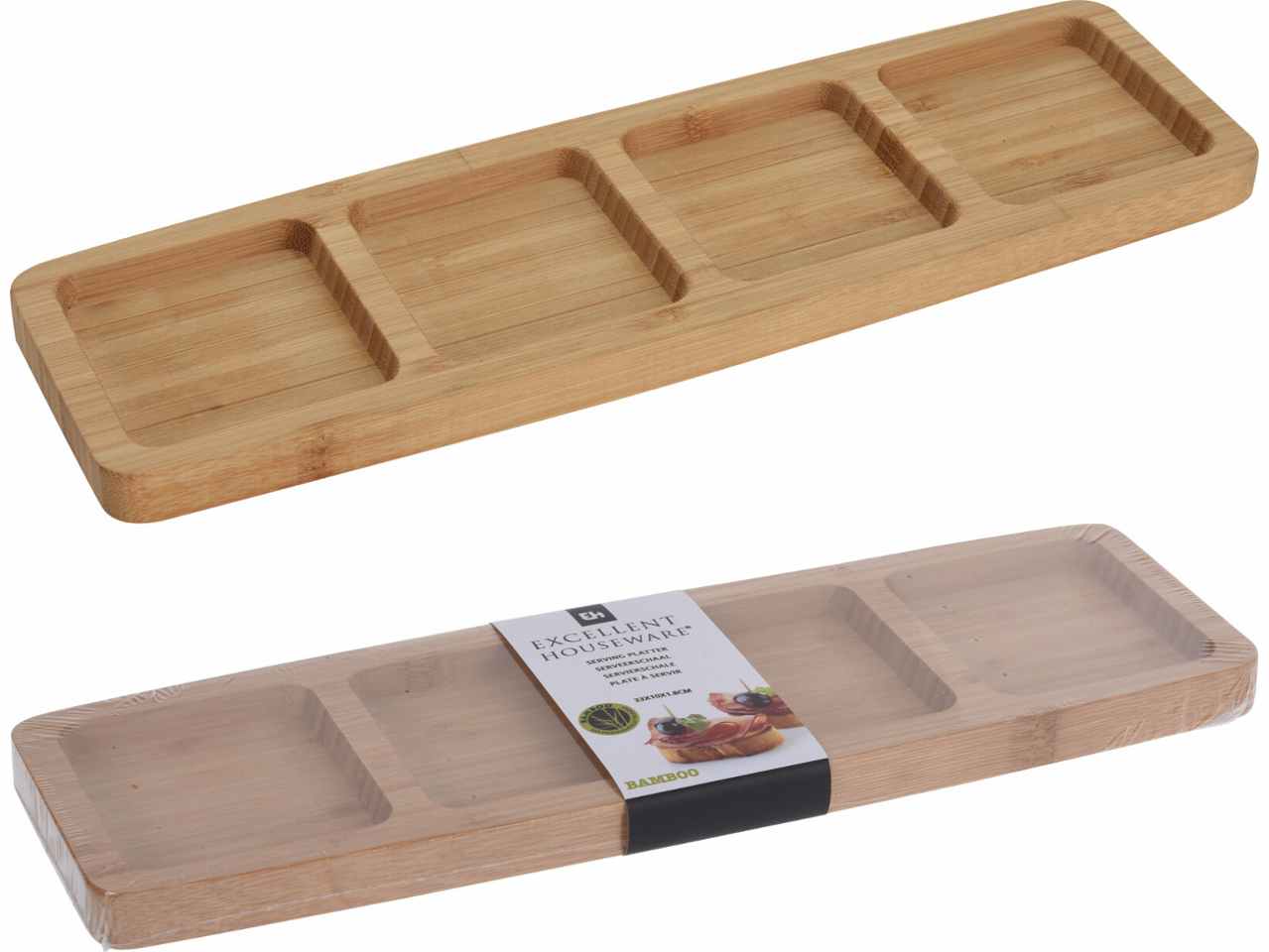 Vassoio bamboo 4 scomparti 33cm 784230370