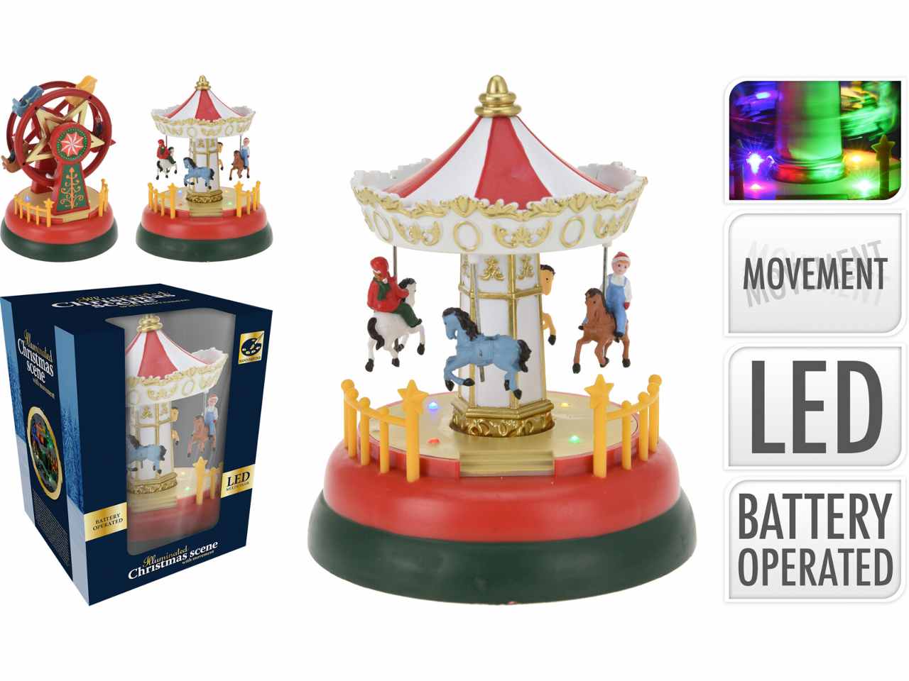 Giostra con led e movimento 16cm