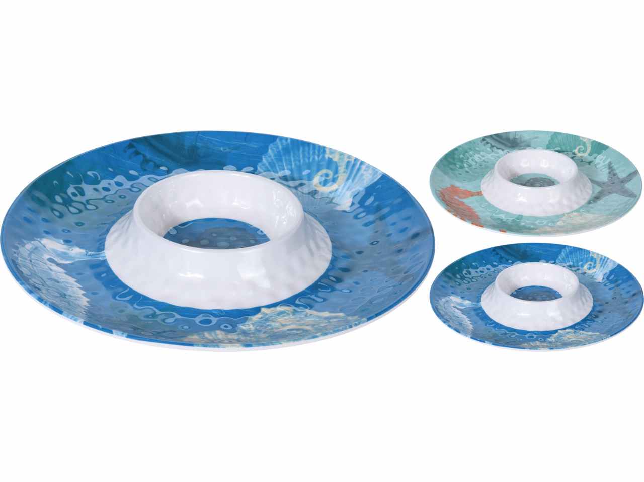 Piatto doppio in melamina 38cm 2 assortimenti