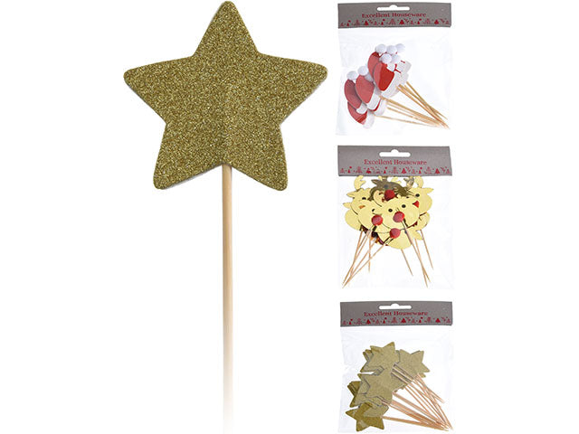 Stuzzicadenti natale 13cm forme assortite