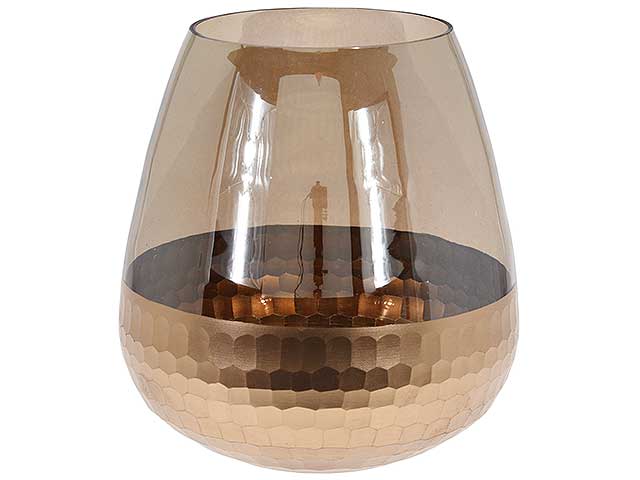 Porta tealight vetro 15cm ambra a54412020
