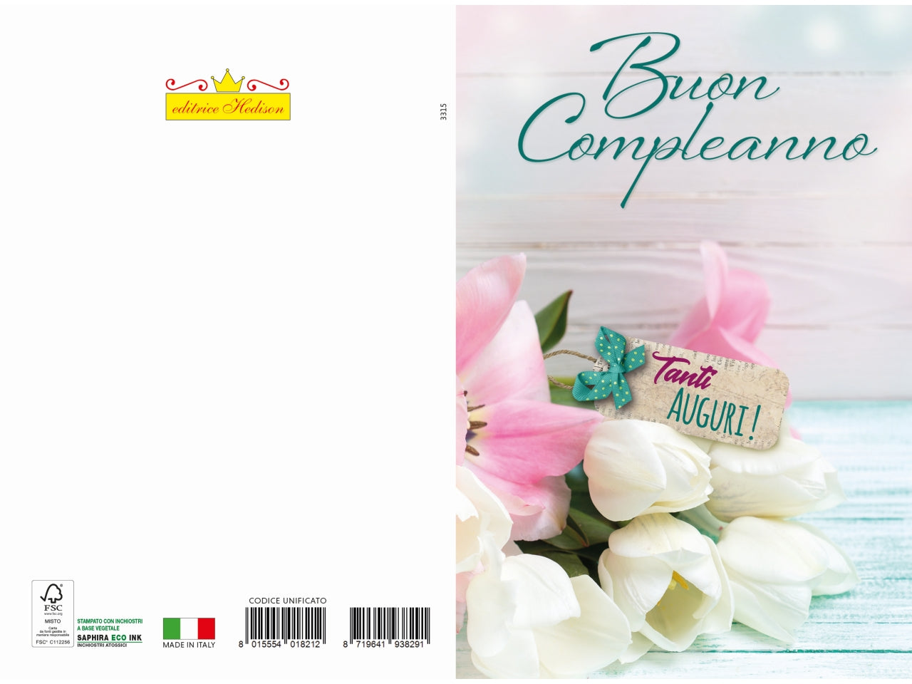 Biglietto auguri compleanno fiori