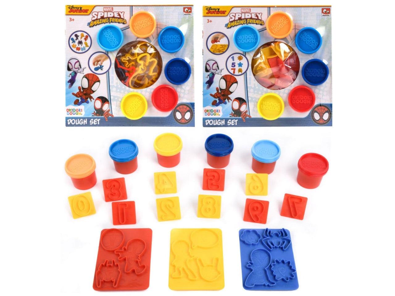 Okidoki plastilina spidey set di 6 vasetti e formine