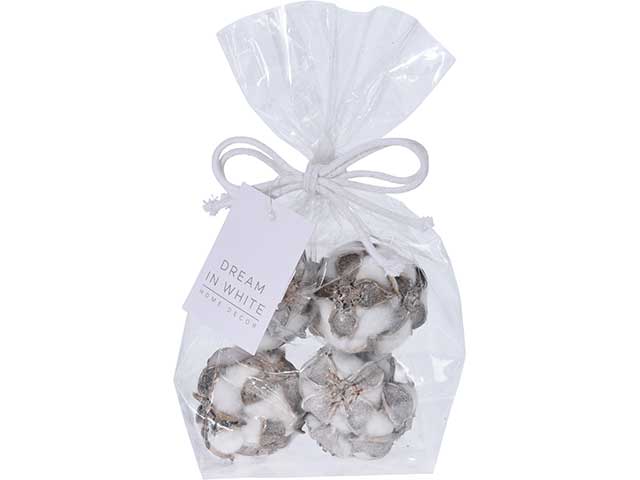 Decorazione fiori cotone 4 pezzi