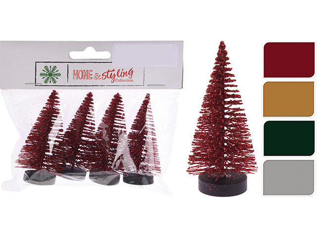 Alberello di natale senza luci assortiti - 4 pezzi