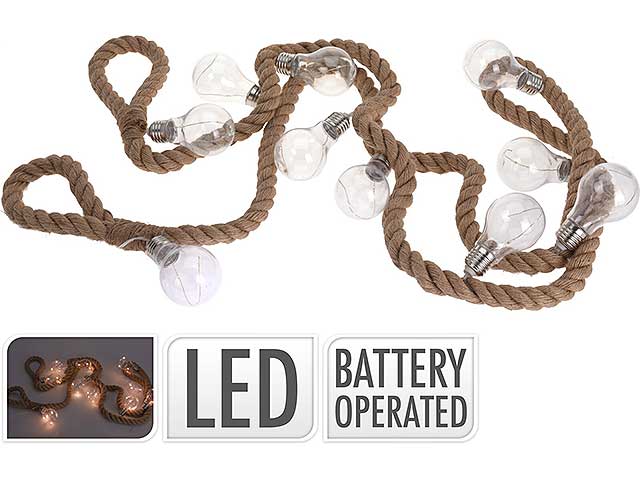 Corda c/10 bulbi 30led batteria axs501210