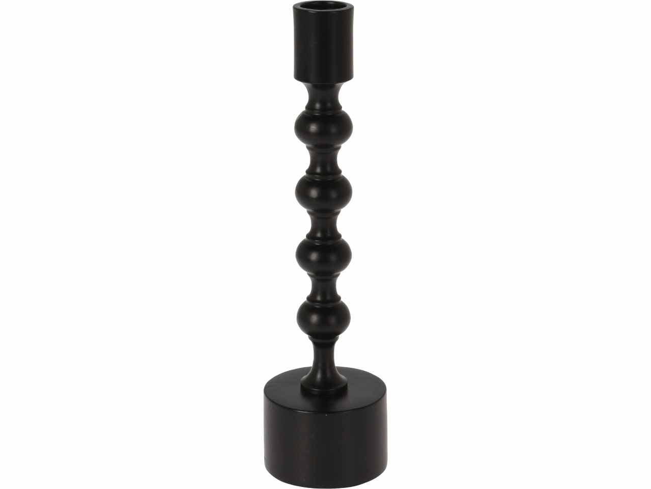 Portacandela alluminio nero 4x23cm